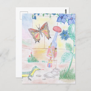 Custom Kids Artwork, Nutcracker toy, butterfly, Postcard