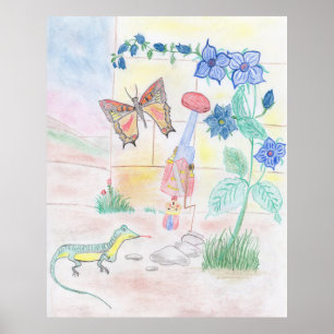 Custom Kids Artwork, Nutcracker toy, butterfly,  Poster