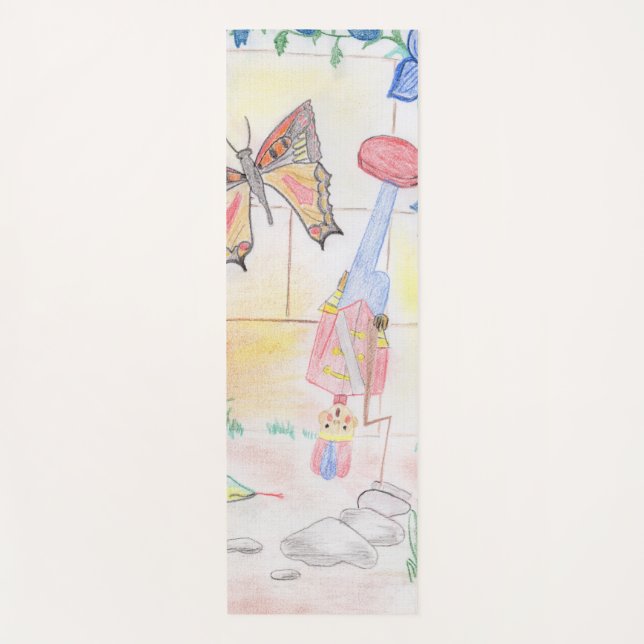 Custom Kids Artwork, Nutcracker toy, butterfly,  Yoga Mat (Front)