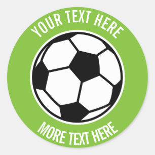 Custom kids Birthday party favour soccer ball spor Classic Round Sticker