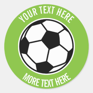 Custom kids Birthday party favour soccer ball spor Classic Round Sticker
