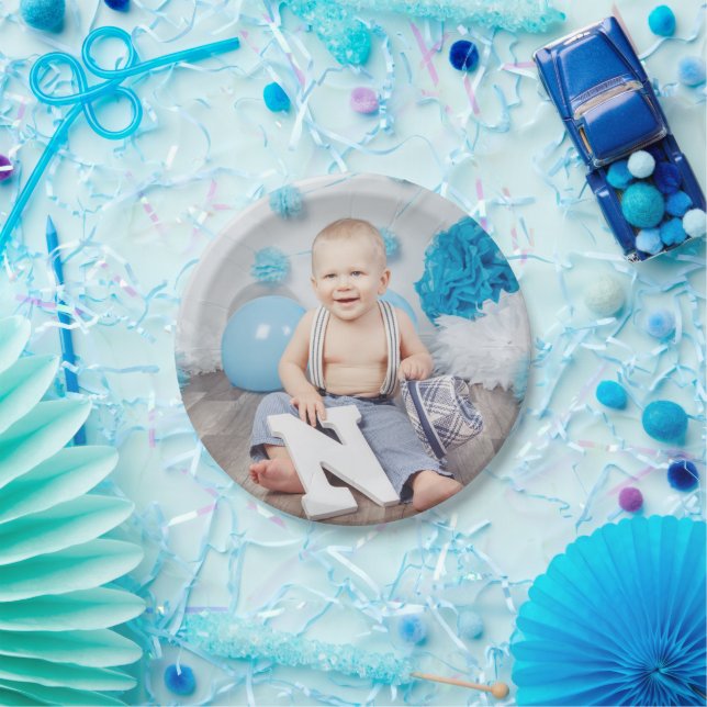 Custom Kids Birthday Photo Paper Plate (Party)
