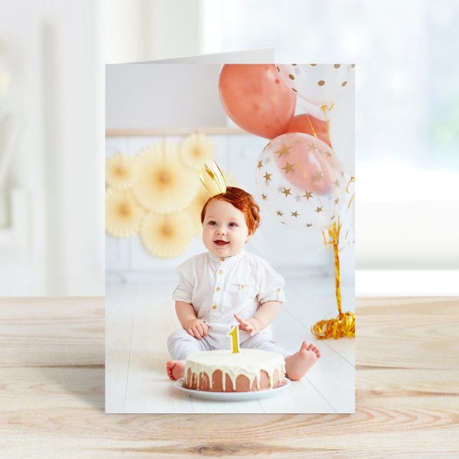 Custom Kids Birthday Photo Thank You Card (Creator Uploaded)