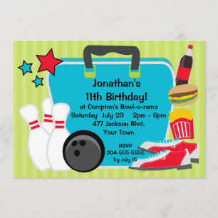 Custom Kids Bowling Party Invitation