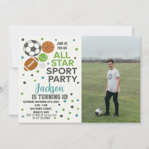 Custom Kids Game Day Party Card