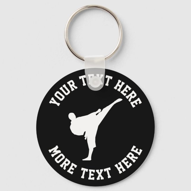 Custom kids karate martial arts Birthday party Key Ring (Front)