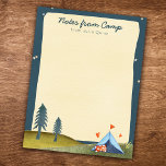 Custom Kid's Name Camp Stationery Watercolor Tent  Notepad<br><div class="desc">Perfect to send your kid off to camp with: this cute watercolor camping illustration stationery reads "notes from camp" over your custom name alongside stars,  hearts,  and trees swirling around the campsite.</div>