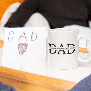Custom Kids Names Inside The Dad Text For Fathers Coffee Mug