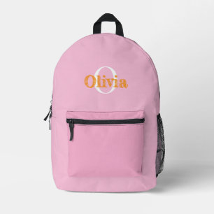 custom kids or teen name pink  printed backpack