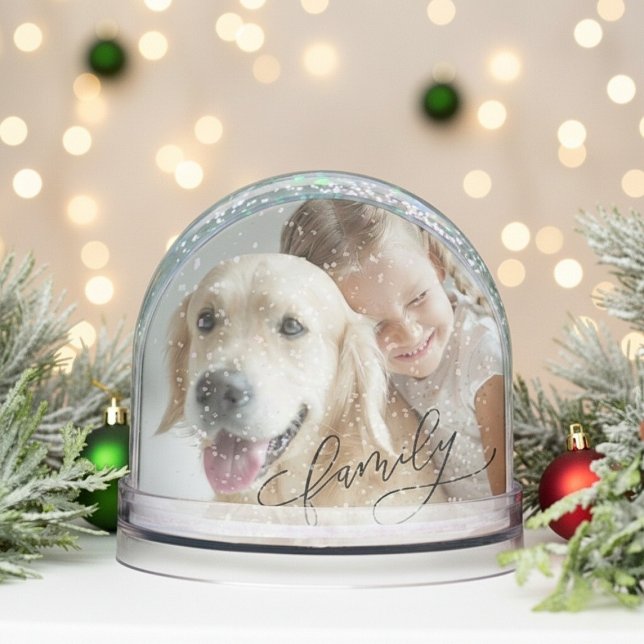 Custom Kids Pet Family Photo Snow Globe (Custom Kids Pet Family Photo Snow Globe)
