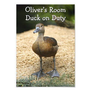 Custom Kids Room Duck on Duty Name Design Photo Print