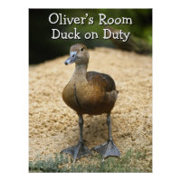 Custom Kids Room Duck on Duty Name Design