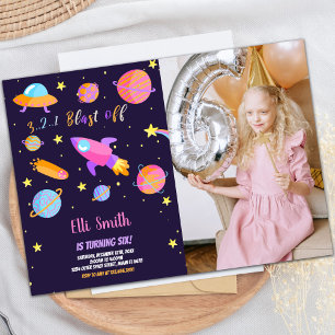 Custom Kids Space Party Invite