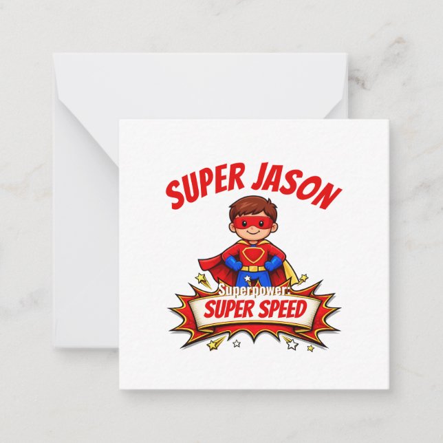 Custom Kids Superhero Name Card (Front)