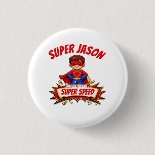 Custom Kids Superhero Name & Superpower 3 Cm Round Badge