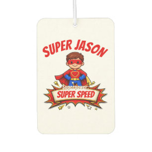Custom Kids Superhero Name & Superpower Car Air Freshener