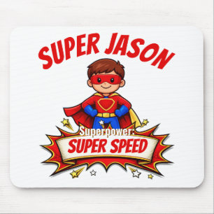 Custom Kids Superhero Name & Superpower Mouse Pad