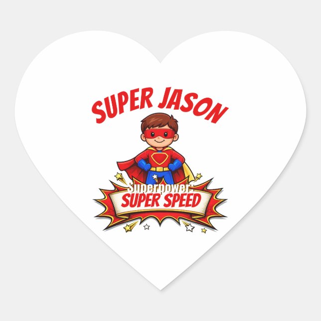 Custom Kids Superhero Name & Superpower Sticker (Front)