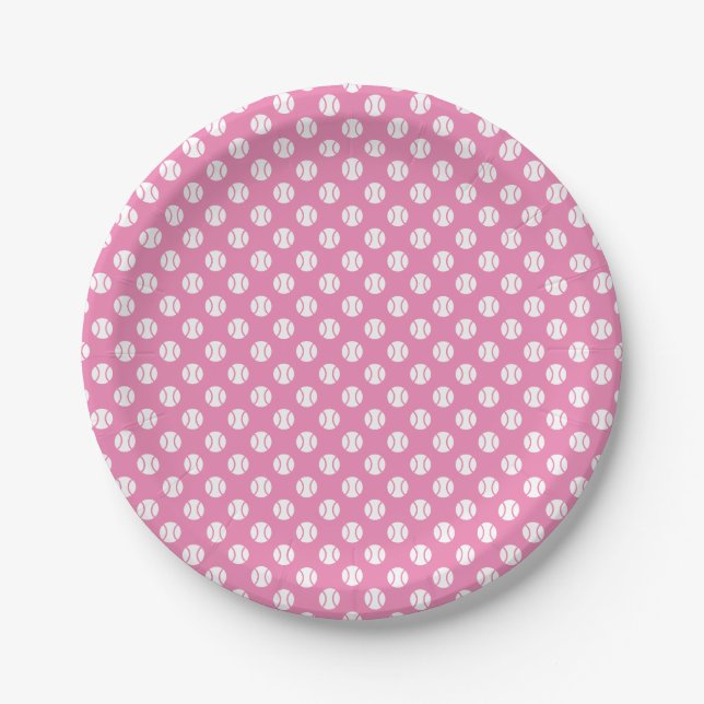 Custom kids tennis Birthday party paper plates (Front)