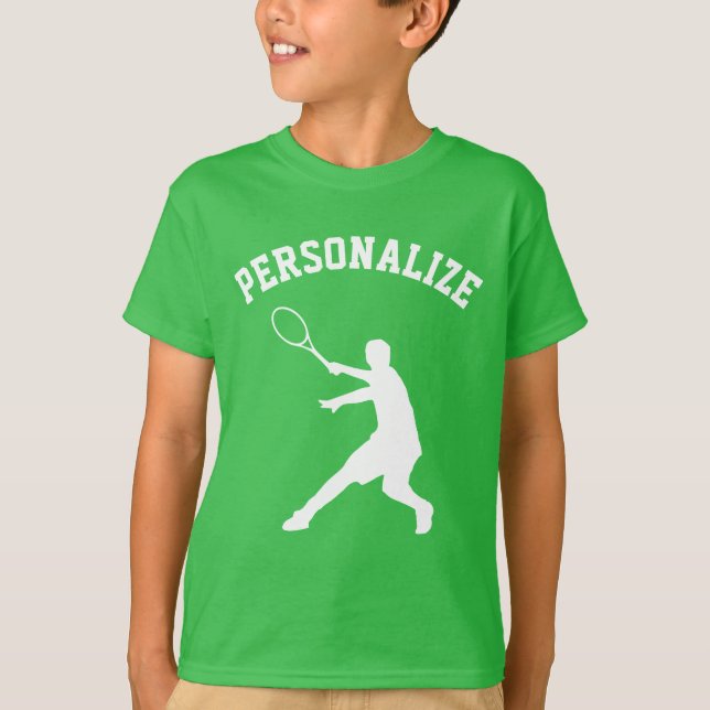 Custom kids tennis birthday party t shirts (Front)