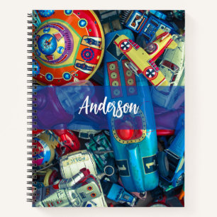 Custom Kids Vintage Metal Toys Spiral Notebook