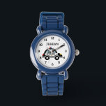 Custom kid's watch with cute police car design<br><div class="desc">Custom kid's watch with cute police car design. Personalised wrist watches for children. Unique Birthday gift idea for boys and girls. Create one for future cop, son, grandson, nephew, little brother, sibling, daughter, granddaughter, cousin, friend, child, grandchild, little or big sister etc. Fun law enforcement drawing with name and numbers....</div>