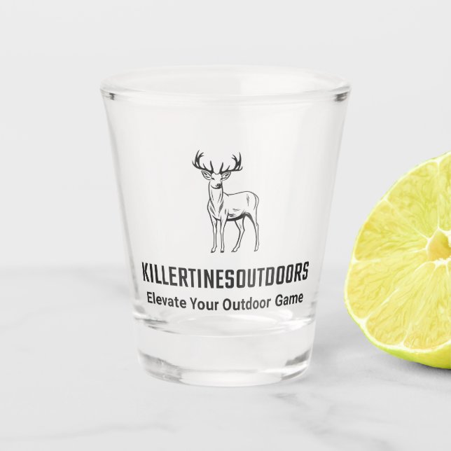 Custom killertinesoutdoors logo shot glass. glass (Front)