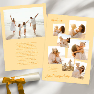 Custom Kindergarten Collage 8 Photo Graduation Announcement
