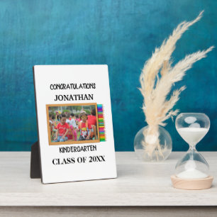 Custom kindergarten graduate chalkboard photo plaque
