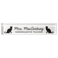 Custom kindergarten school teacher black cat icon