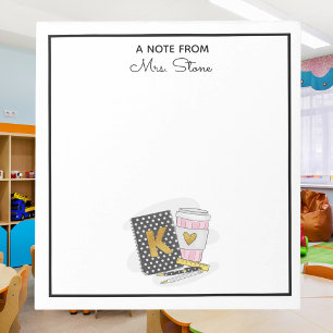 Custom Kindergarten Teacher Appreciation Black  Notepad