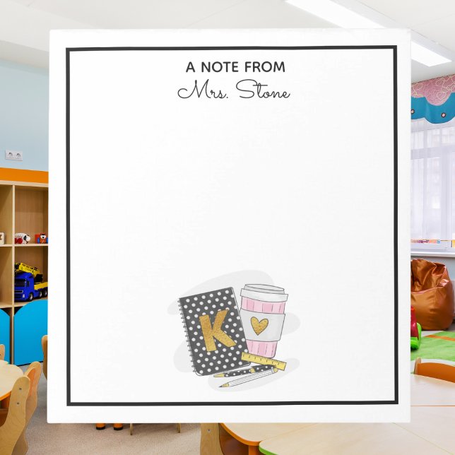 Custom Kindergarten Teacher Appreciation Black  Notepad (Creator Uploaded)