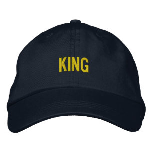 Custom KING Embroidered Adjustable Navy-Hat Style Hat