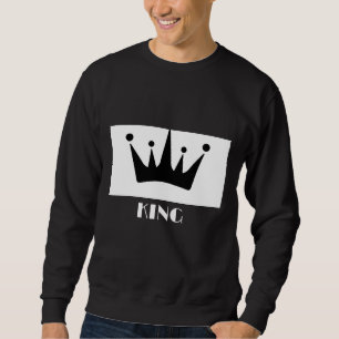 Custom King Text Black Colour Crown Image Basic  Sweatshirt