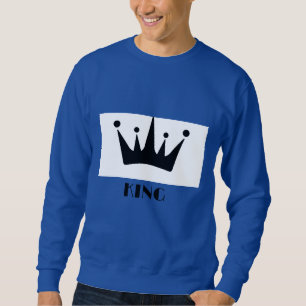 Custom King Text Black Crown Image Royal Basic Sweatshirt