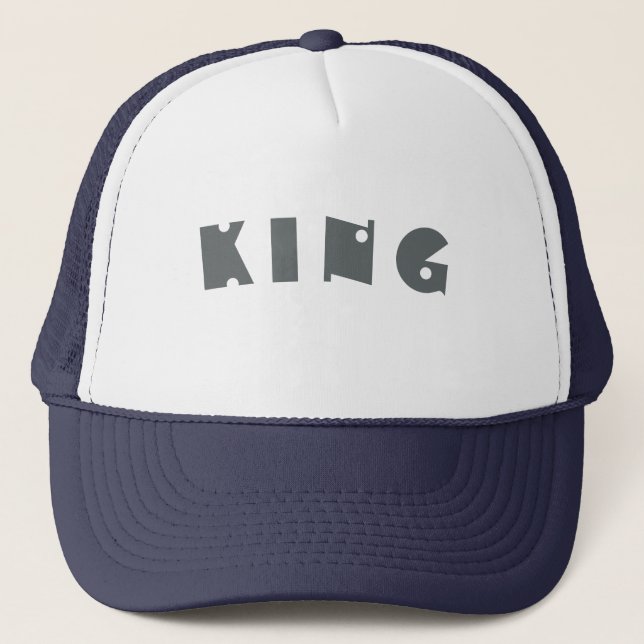 Custom King text name Caps Hats Cool Trucker (Front)