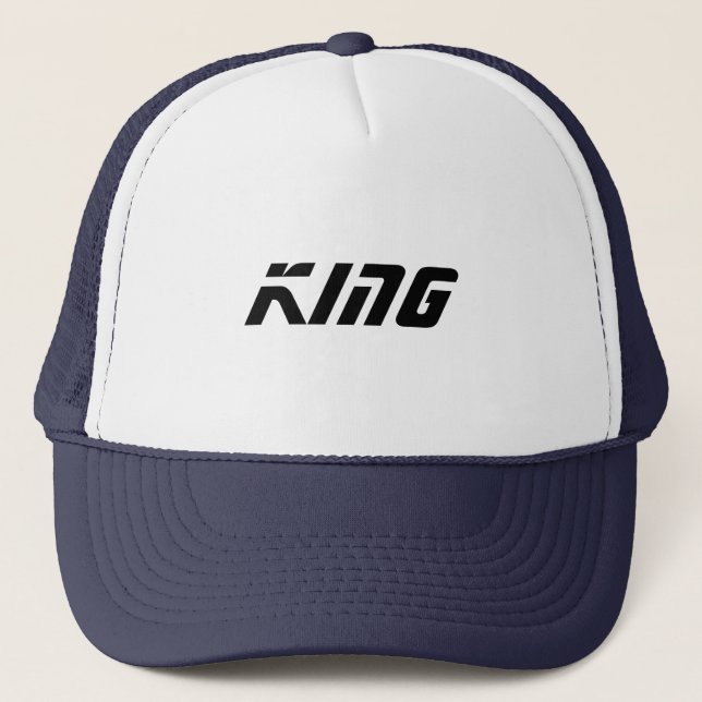 Custom King text name Caps Hats Cool Trucker (Front)