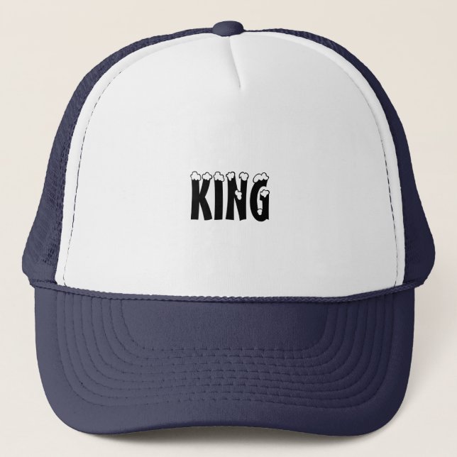 Custom King text name Caps Hats Cool Trucker (Front)