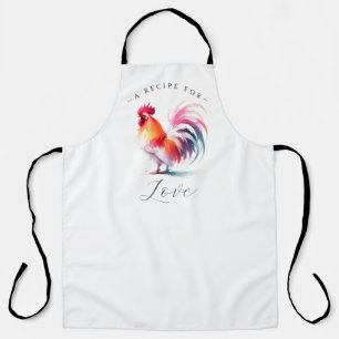 Custom Kitchen Apron White with Rooster