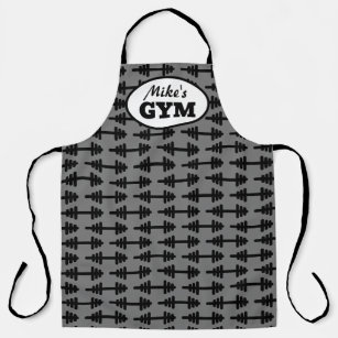 Custom kitchen apron with dumbbell pattern