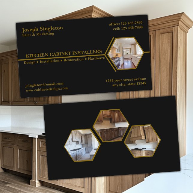Custom Kitchen Cabinet Installation Business Card (Creator Uploaded)