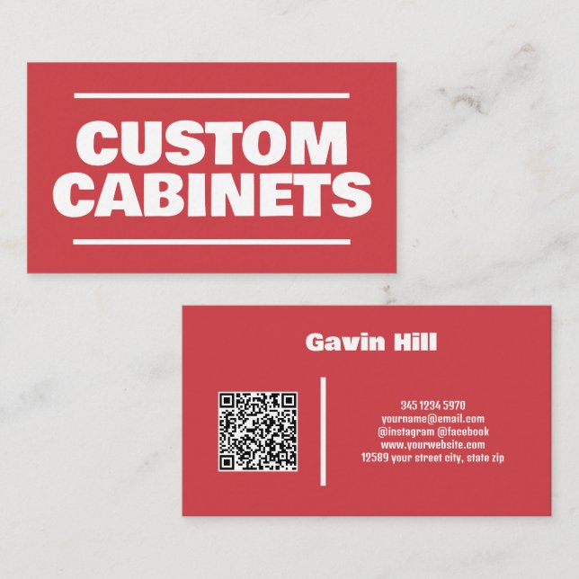 Custom Kitchen Cabinets QR Business Card (Front/Back)