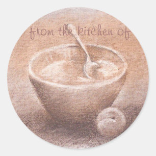 CUSTOM KITCHEN LABEL CHARCOAL ILLUSTRATION
