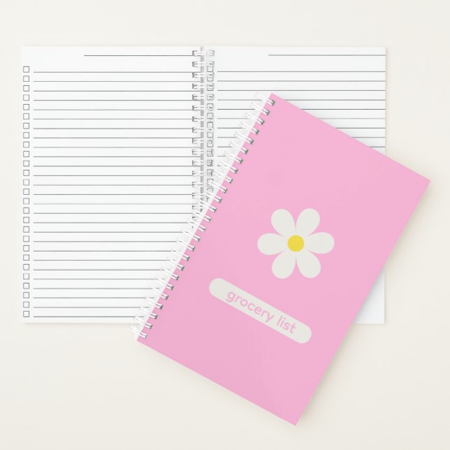 Custom Kitchen Organization Daisy Floral Notebook (Inside)