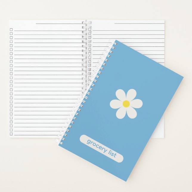 Custom Kitchen Organization Daisy Floral Notebook (Inside)