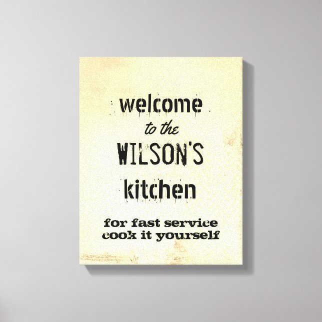 custom kitchen quote canvas wall art (Front)
