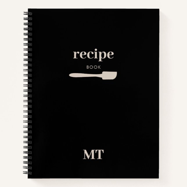 Custom Kitchen Utensils Spatula Recipe Cookbook Notebook (Front)