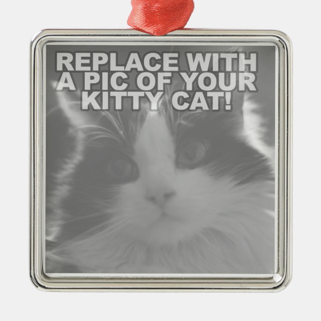 Custom Kitty Cat Metal Tree Decoration (Front)