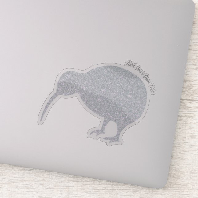 CUSTOM Kiwi Sparkle Glitter Sticker (Detail)