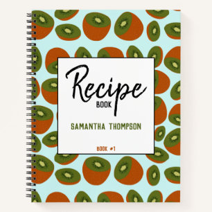 Custom Kiwifruit Pattern Recipe Blank Notebook